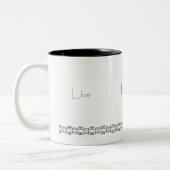 Leben Lachen-Liebe-Tasse Zweifarbige Tasse (Links)