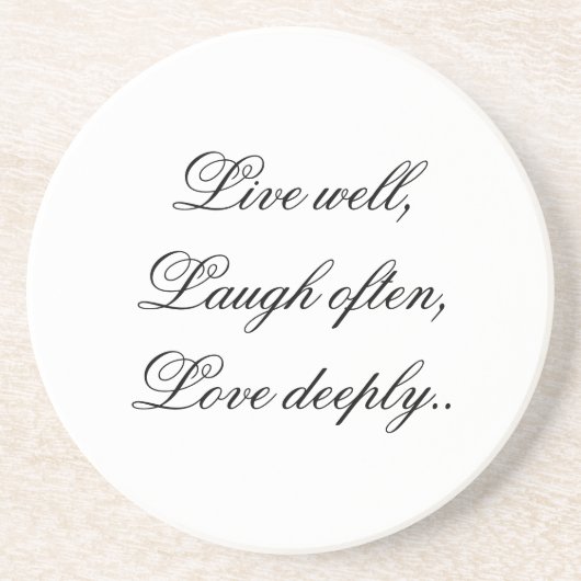 Leben Lachen-Liebe-Untersetzer Sandstein Untersetzer (Vorne)