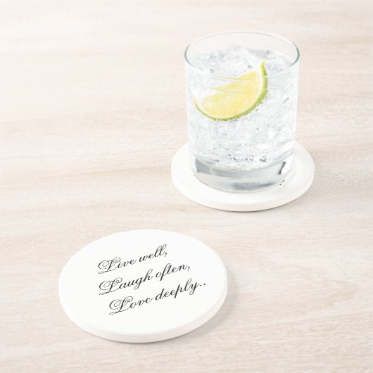 Leben Lachen-Liebe-Untersetzer Sandstein Untersetzer (Seite)