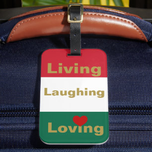 Leben, lachen, lieben gepäckanhänger
