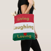 Leben, lachen, lieben tasche (Von Nahem)