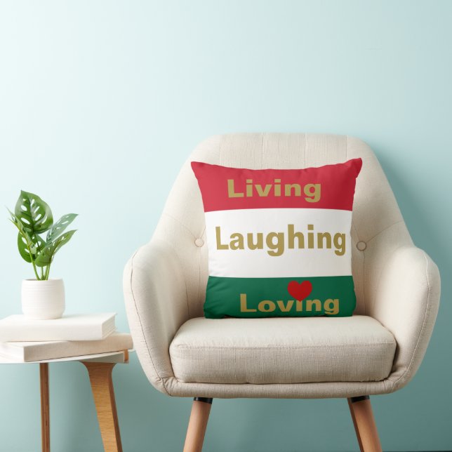 Leben, Lachen, Love Throw Kissen (Stuhl )