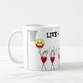 Leben Lachen-Spiel Emoji lustiger Netball Kaffeetasse (Links)