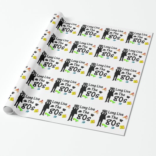 Leben lang die 80er Kultur Geschenkpapier (Ungerollt)