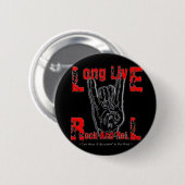 Leben lang Rock-and-Roll (Schwarzes) Button (Vorne & Hinten)
