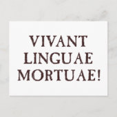Leben lang tote Sprachen - Latein Postkarte (Vorderseite)