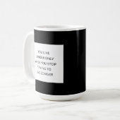 Leben länger durch Freude Kaffeetasse (Vorderseite Links)