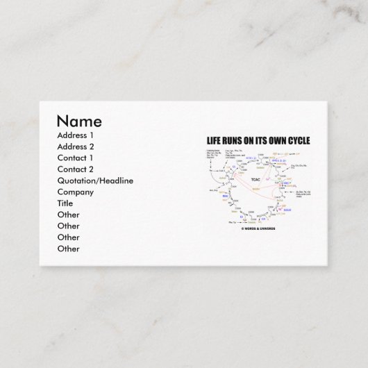 Leben-Läufe auf seinem eigenen Zyklus (Krebs Visitenkarte (Vorderseite)