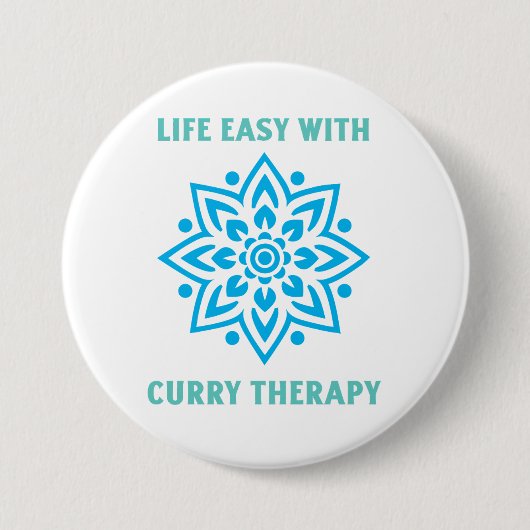 Leben leicht mit Curry-Therapie Curry-Liebhaber Button (Vorderseite)