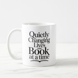 Leben leise verändern, ein Buch auf einmal Kaffeetasse