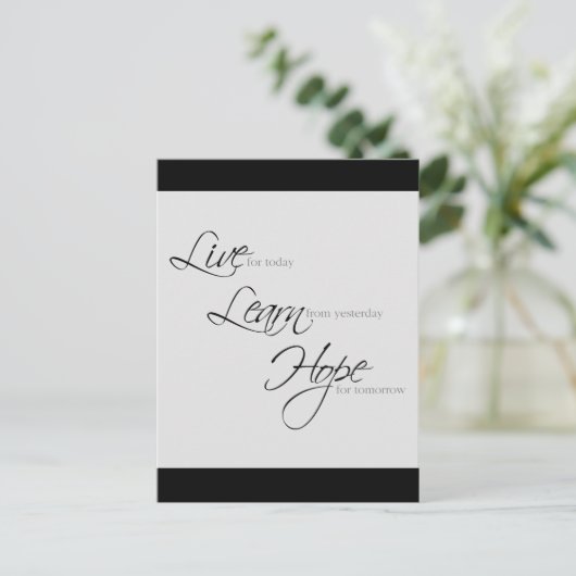 "Leben, Lernen, Hoffnung" Postkarte (Stehend Vorderseite)