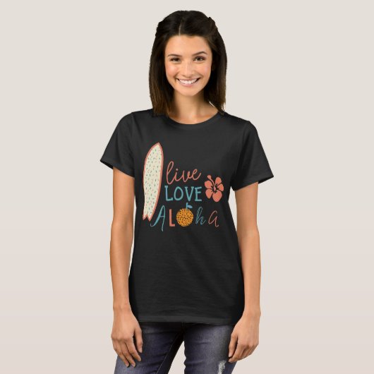 , Leben Liebe, aloha T-Shirt (Vorne ganz)
