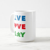 Leben, Liebe, bunte Tasse spielen (Vorderseite Links)