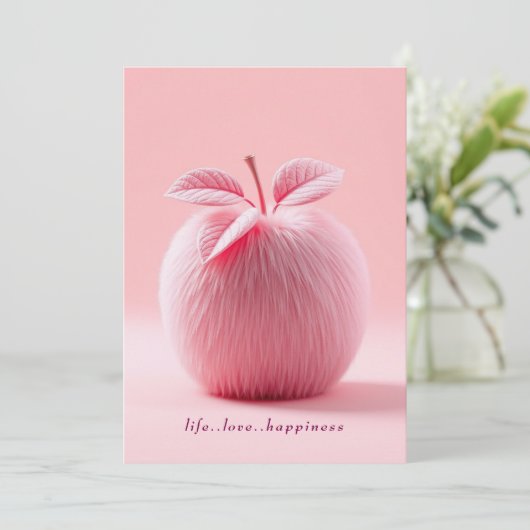 Leben.Liebe.Glücksapfel Einladung (Stehend Vorderseite)