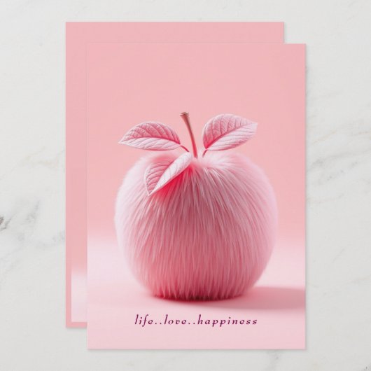 Leben.Liebe.Glücksapfel Einladung (Vorne/Hinten)