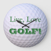 Leben, Liebe, GOLF! | Golfball Große Wanduhr (Vorderseite)