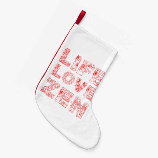 Leben, Liebe Kleiner Weihnachtsstrumpf (Vorderansicht (hängend))