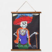 Leben, Liebe, lachen, lustig sein Wandteppich Mit Holzrahmen (Vorderseite)