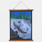 Leben, Liebe, lachen, lustig sein Wandteppich Mit Holzrahmen (Vorderseite 3)