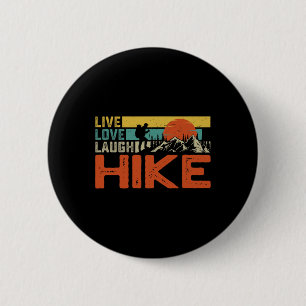 Leben Liebe Lachen Wandern - Camping Wandern im Fr Button
