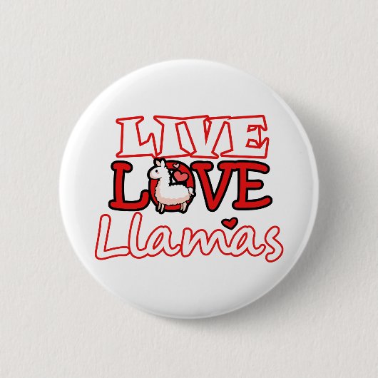 , Leben Liebe, Lamas Button (Vorderseite)