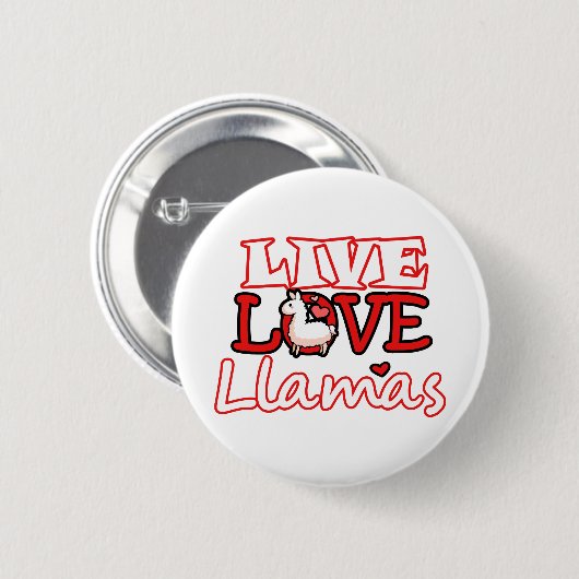, Leben Liebe, Lamas Button (Vorne & Hinten)