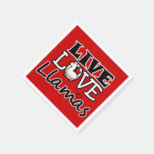 Leben, Liebe, Llamas Serviette (Ecke)