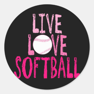 , Leben Liebe, Softball Runder Aufkleber