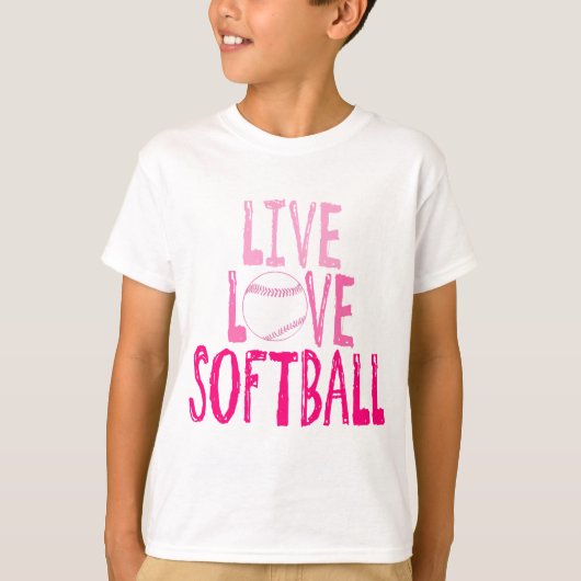 , Leben Liebe, Softball T-Shirt (Vorderseite)