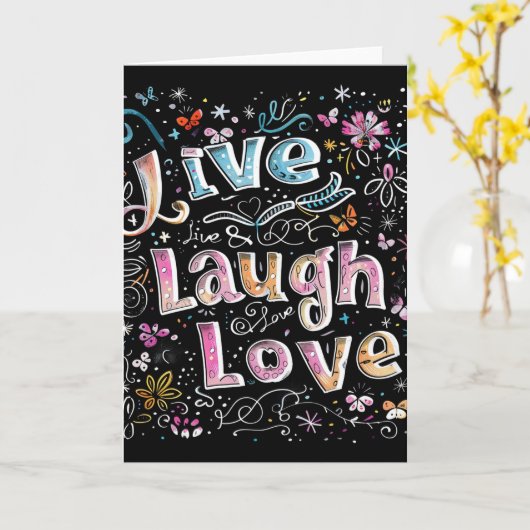 Leben, Liebe und Lachen Karte (Gelbe Blume)