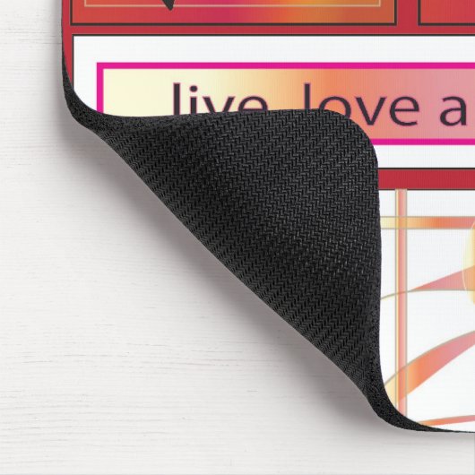 , Leben, Liebe und sind glücklich Mousepad (Ecke)