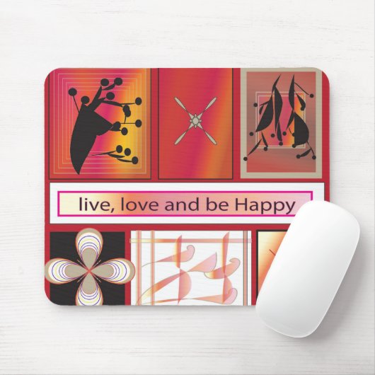, Leben, Liebe und sind glücklich Mousepad (Mit Mouse)