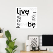 leben | LIEBE | weiß | Poster (Heimbüro)