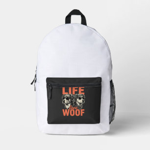 Leben Liebe Wuff Hunde Liebhaber Bedruckter Rucksack