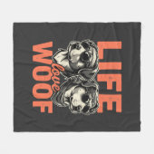 Leben Liebe Wuff Hunde Liebhaber Fleecedecke (Vorderseite (Horizontal))