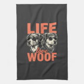 Leben Liebe Wuff Hunde Liebhaber Geschirrtuch (Vertikal)