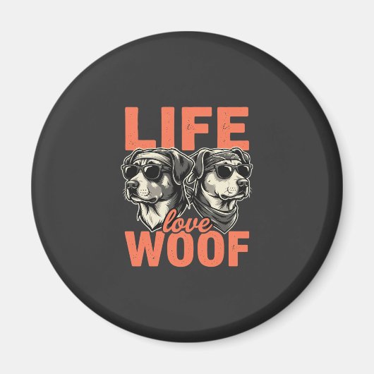 Leben Liebe Wuff Hunde Liebhaber Magnet (Vorne)
