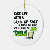 Leben, Limon, Salz, TEQUILA! Cocktail-Spaß Keramikornament (Links)