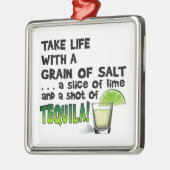 Leben, Limon, Salz, TEQUILA! Cocktail-Spaß Ornament Aus Metall (Links)