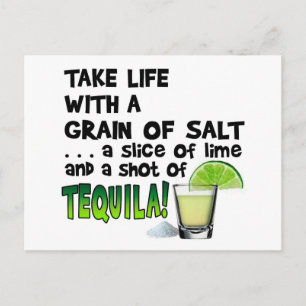 Leben, Limon, Salz, TEQUILA! Cocktail-Spaß Postkarte