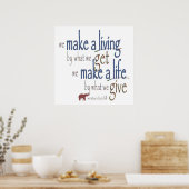 "Leben machen - Leben schaffen" Poster (Küche)