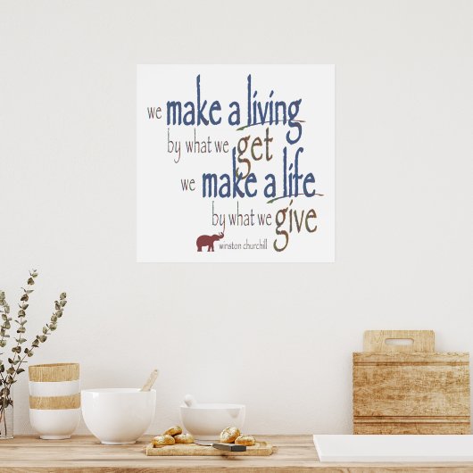 "Leben machen - Leben schaffen" Poster (Küche)