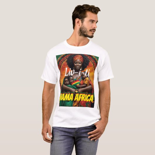 LEBEN. MAMA AFRICA Männergrundsatz - T - Shirt (Vorne ganz)