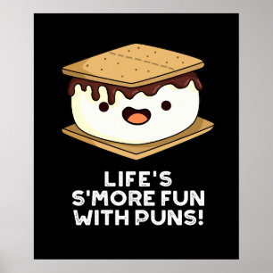 Leben mehr Spaß mit Puns Funny Food Pun dunkle BG Poster