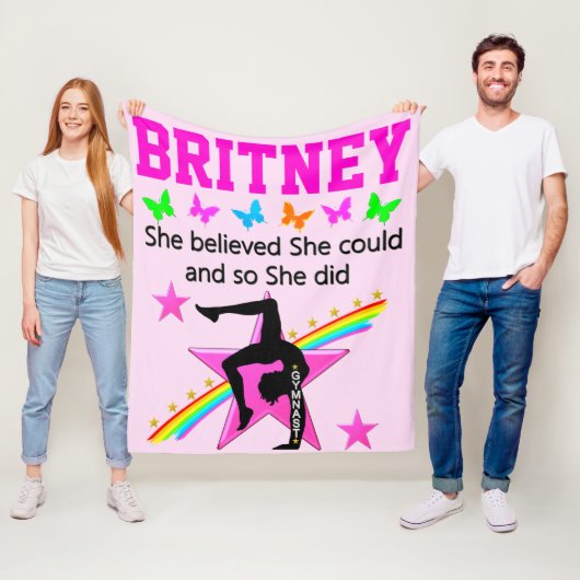 LEBEN MEINES GYMNASTIKTRAUMS PERSONALISIERTER BLAN FLEECEDECKE (Beispiel)