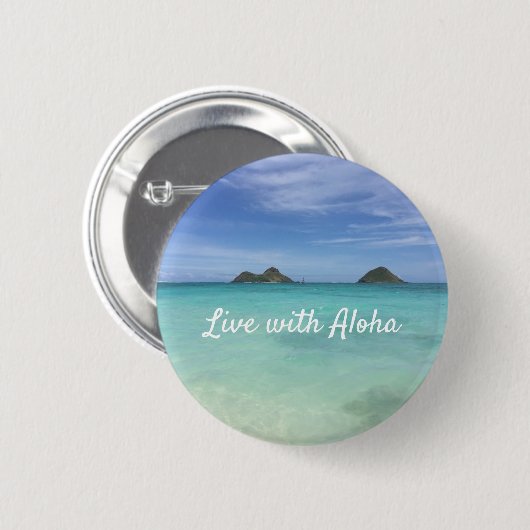 Leben mit Aloha Hawaii Button (Vorne & Hinten)