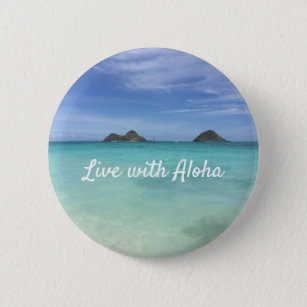 Leben mit Aloha Hawaii Button