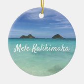 Leben mit Aloha Hawaii Keramik Keramik Ornament (Vorne)
