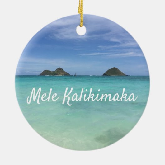 Leben mit Aloha Hawaii Keramik Ornament (Hinten)