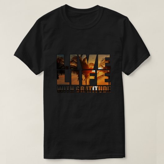 Leben mit Dankbarkeit T-Shirt (Design vorne)